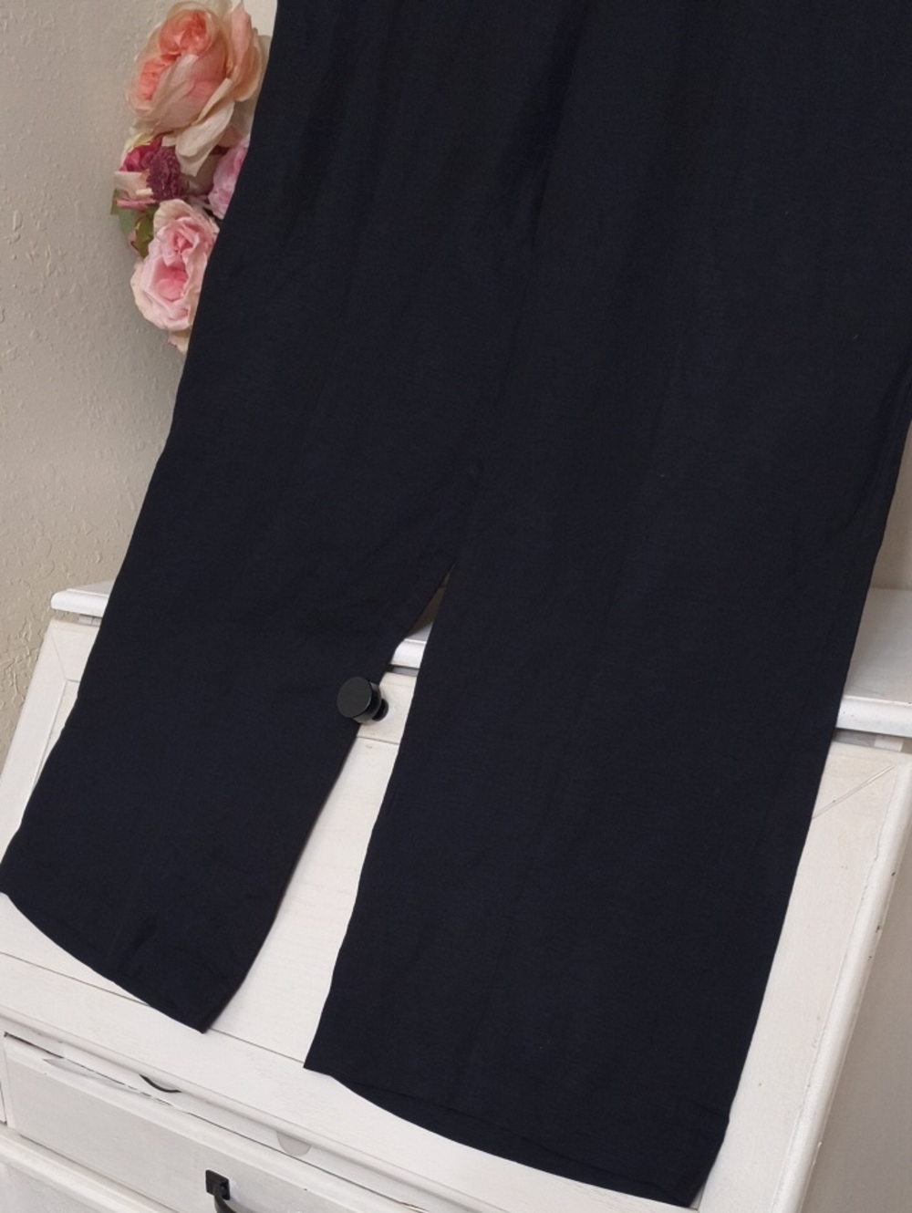 Linen Wide Leg Pants East 5th Black Size 18W Career Office Lagenlook Luxury - Picture 3 of 8